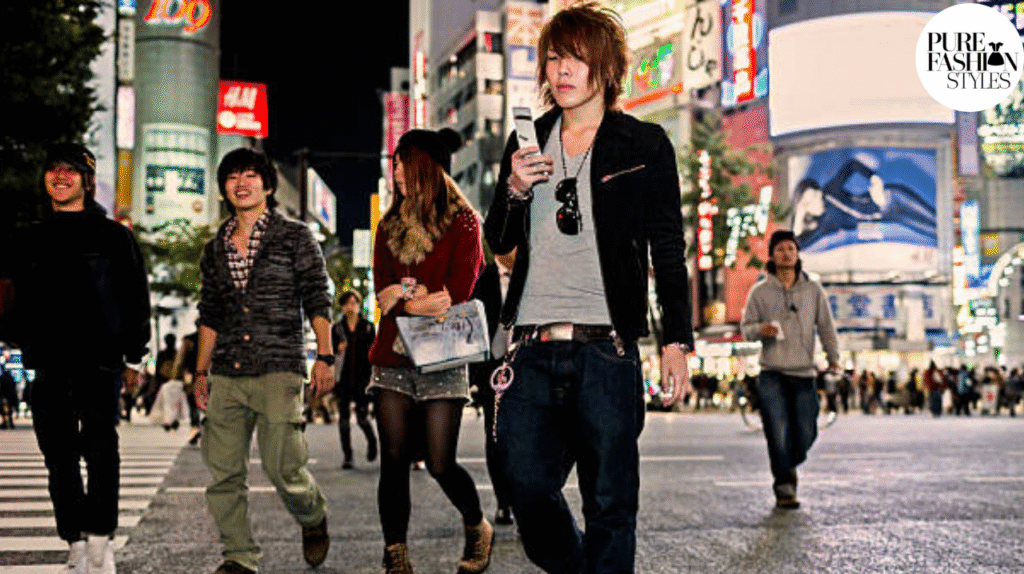 Young man wearing layered silver chains in Tokyo street style – are chains acceptable fashion in Japan?