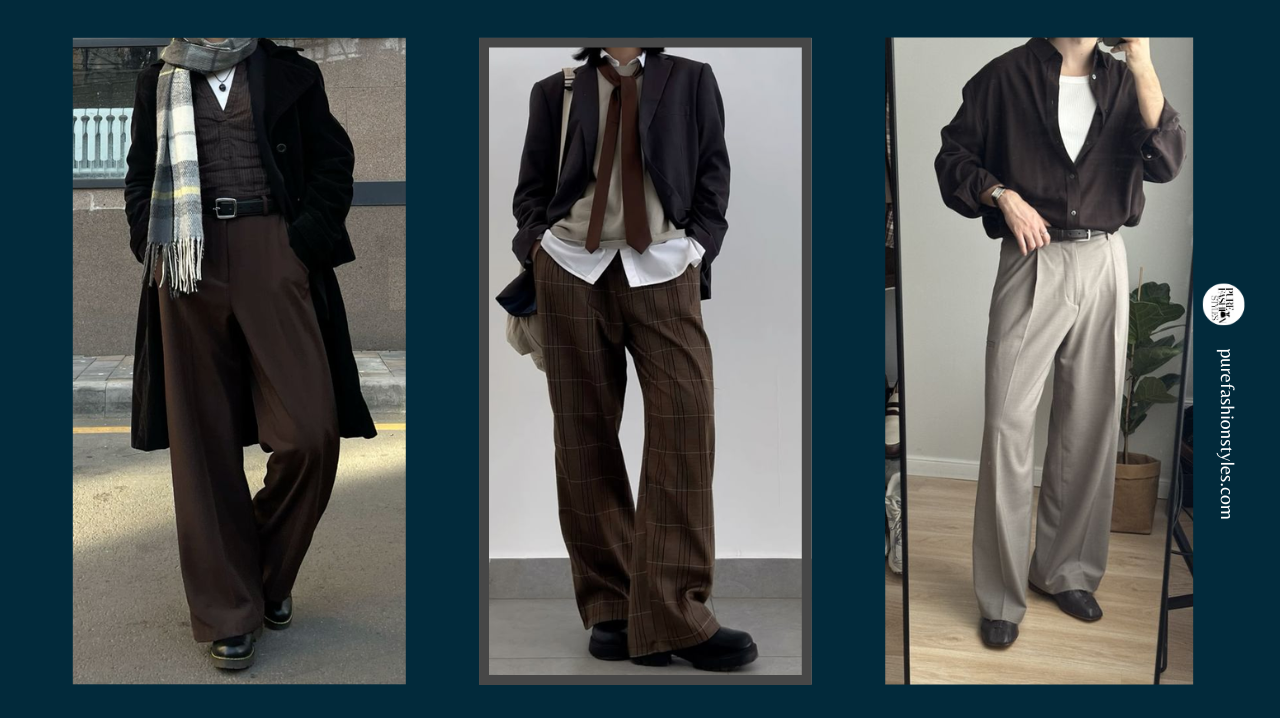 Dark Academia Fashion Men Grounded Bottoms