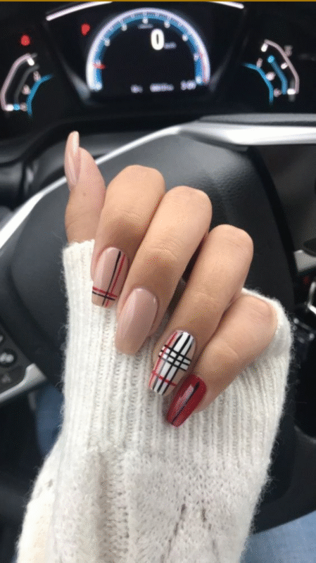 Plaid-Inspired Nails
